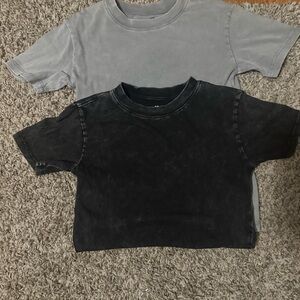 H&M Boys Set Of Two  Grey  And black Acid Wash Cotton T-Shirts Size 5t/6